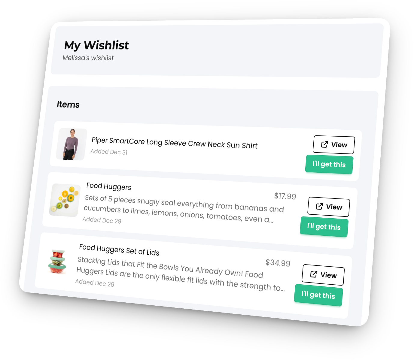 Wishlists screenshot